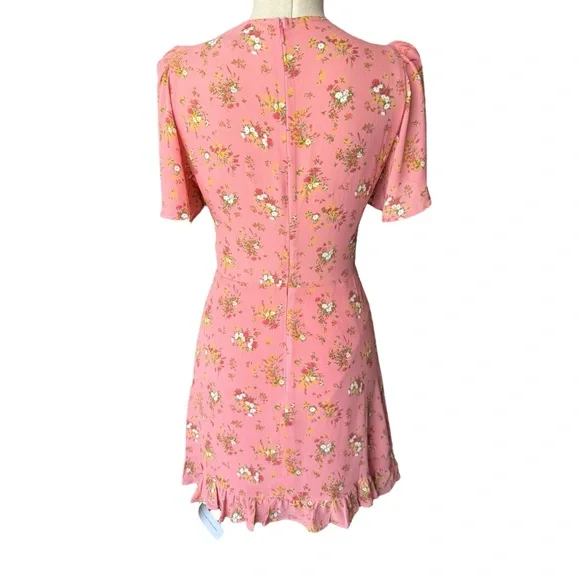 New Reformation Mya Mini Dress in Rosato Pink - Picture 10 of 12